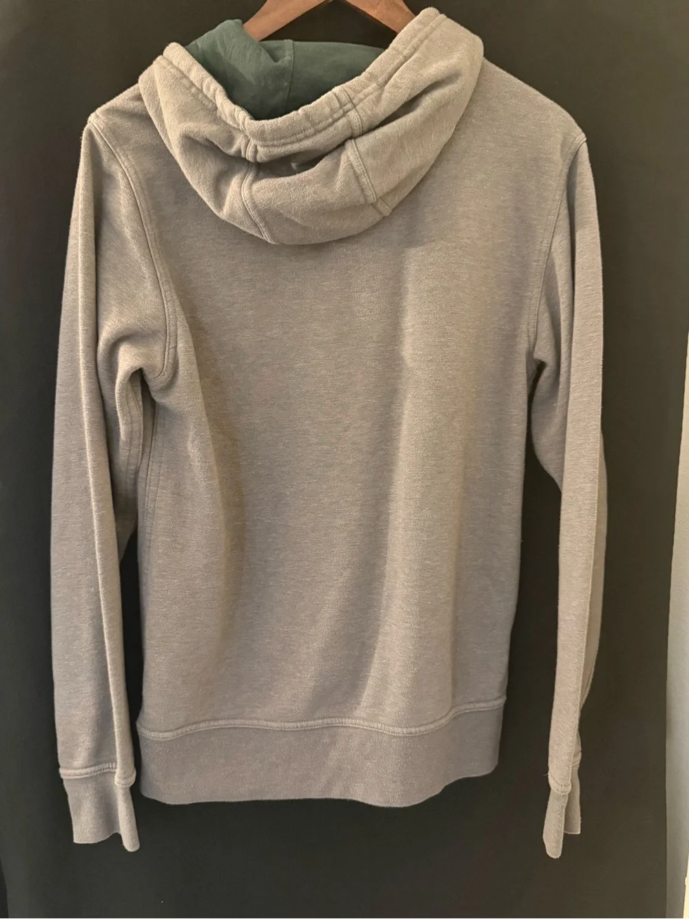 The North Face Hoodie Men’s S Gray Green Logo Pullover Fleece Fall 2017